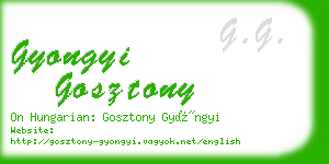gyongyi gosztony business card
